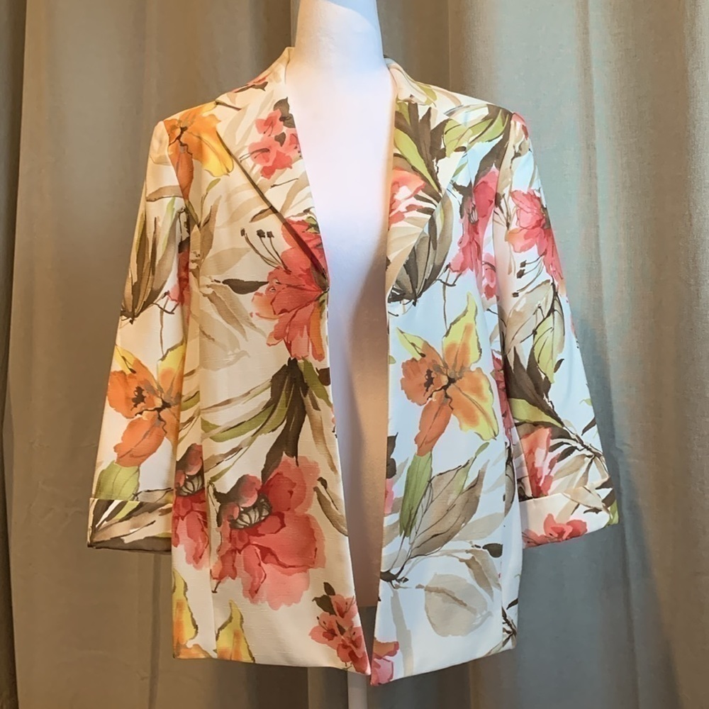 NWOT - Alfred Dunner Buttonless Floral Blazer Size 12 - NWOT - Picture 8 of 16